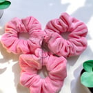 Pink Plush Scrunchies