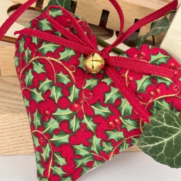 RED HOLLY HEART - Christmas Decoration