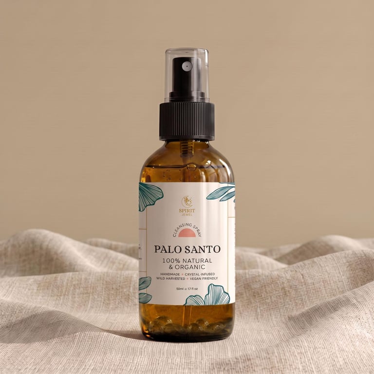 Palo Santo Cleansing Spray, 100% Natural & Organic Smokeless Energy Clearing Roo