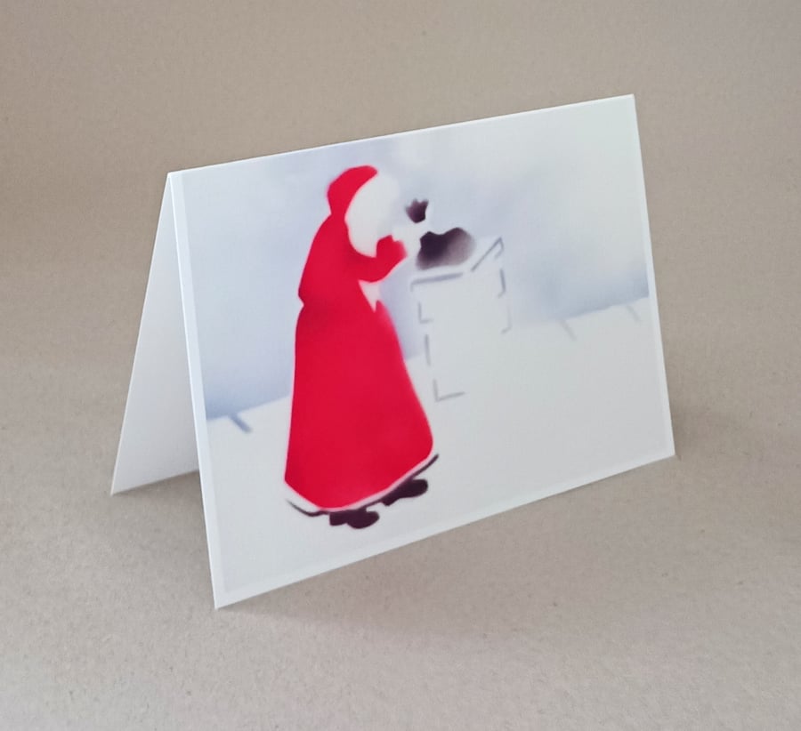 Father Christmas handmade card for Christmas, blank inside