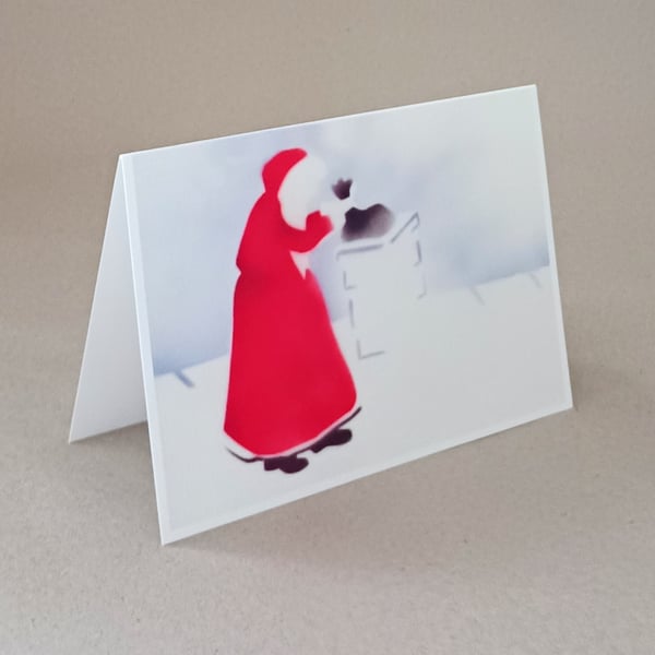 Father Christmas handmade card for Christmas, blank inside