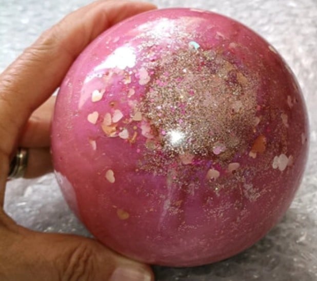 Handmade sphere paperweight made from resin 