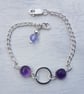 Gorgeous Sterling Silver and Amethyst Bubbles chain bracelet - Image 1