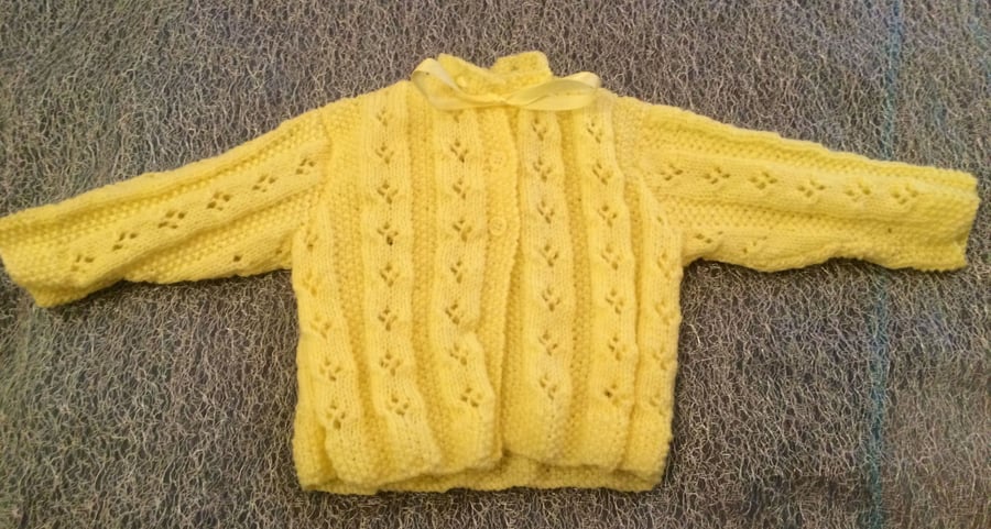Yellow Knitted Baby Cardigan 
