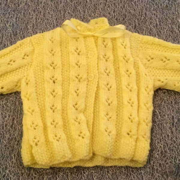 Yellow Knitted Baby Cardigan 