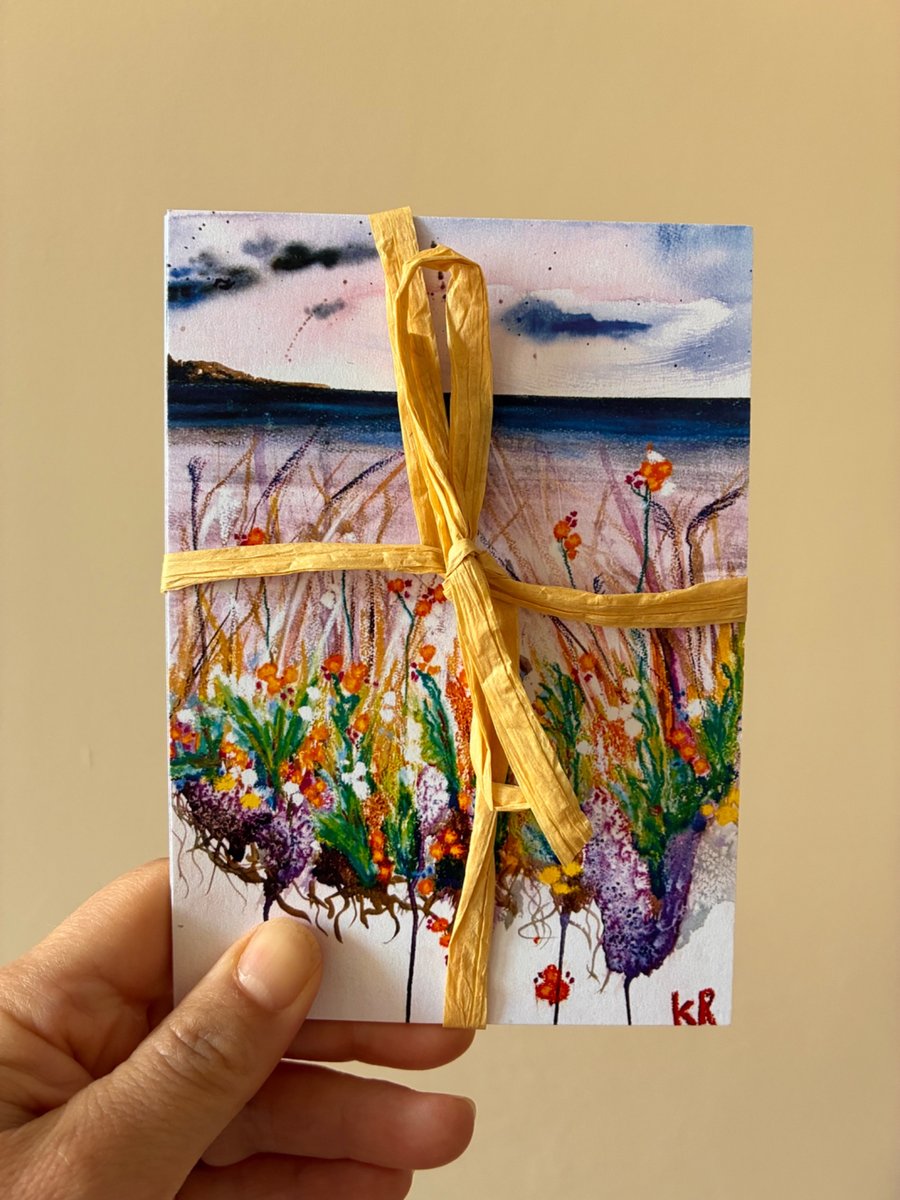 Pack of Four Abstract Floral Postcards
