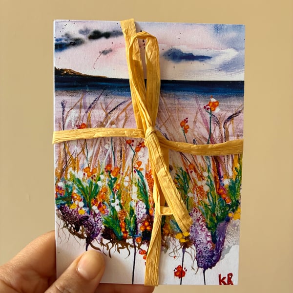 Pack of Four Abstract Floral Postcards