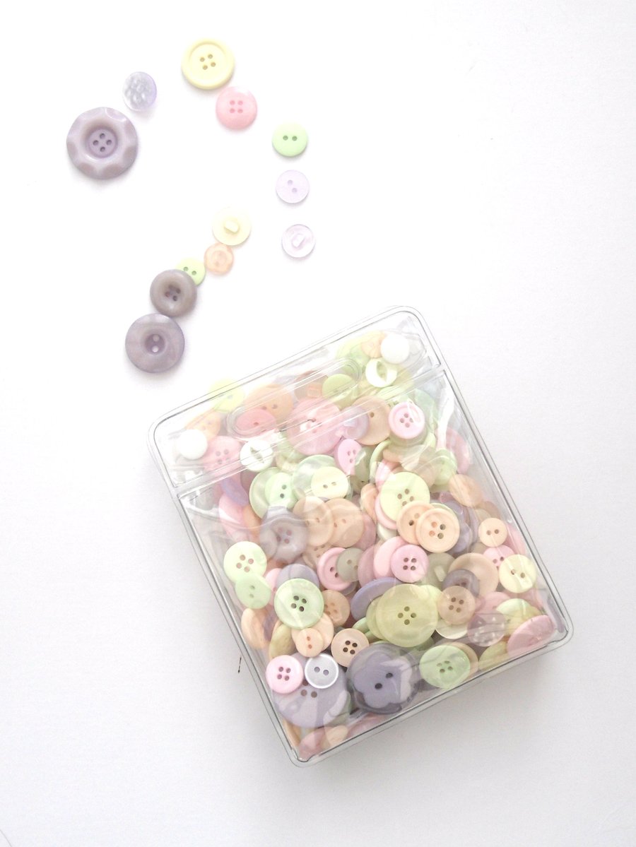 Bag of Pastel Coloured Buttons