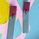 Handmade, minimal  statement earrings - rectangular - various colours