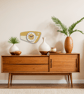Mid Century Modern Royalexe™ Laminate Clock By Royale Radio Grill in Burnt Gold - Image 2