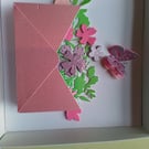 Handmade envelope and flowers card. Card for any occasion. Ref 380