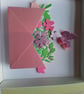 Handmade envelope and flowers card. Card for any occasion. Ref 380