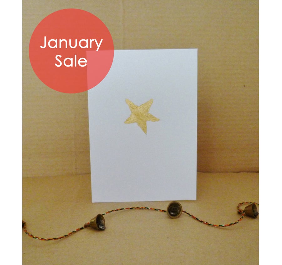 Sale - Free Postage - Gold Leaf Star Card
