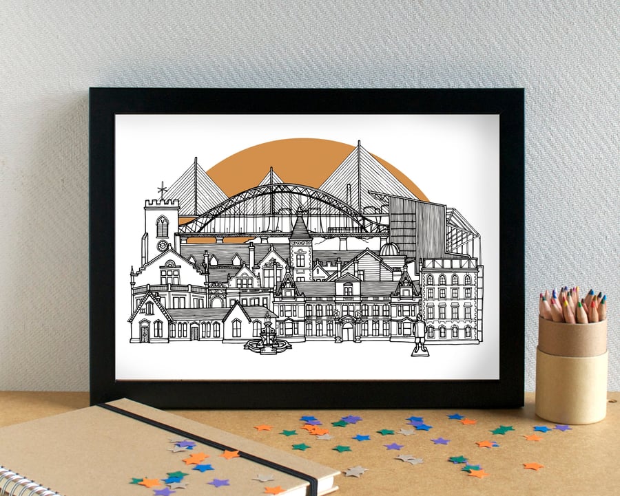 Widnes Skyline Art Print