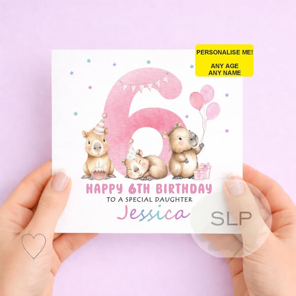 Personalised Capybara Birthday Card – Cute Capybara Birthday Card