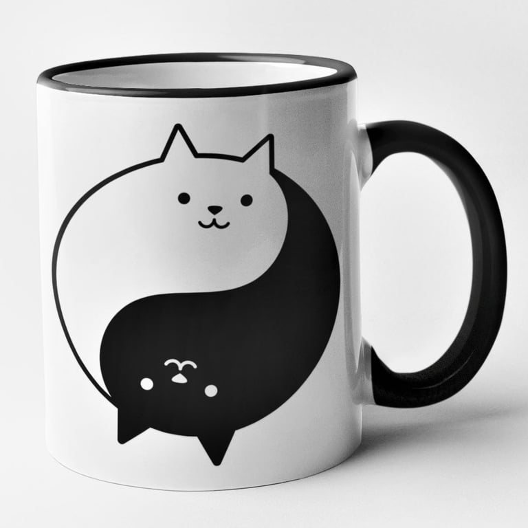 Cat Ying Yang Mug Cute Kittens Spiritual Zen Cat Mug Birthday Christmas Gift