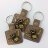 Bee - Embroidered Keyring