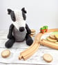 Cuddly Badger crochet soft toy, plush, handmade, plushies softies stuffed woodla
