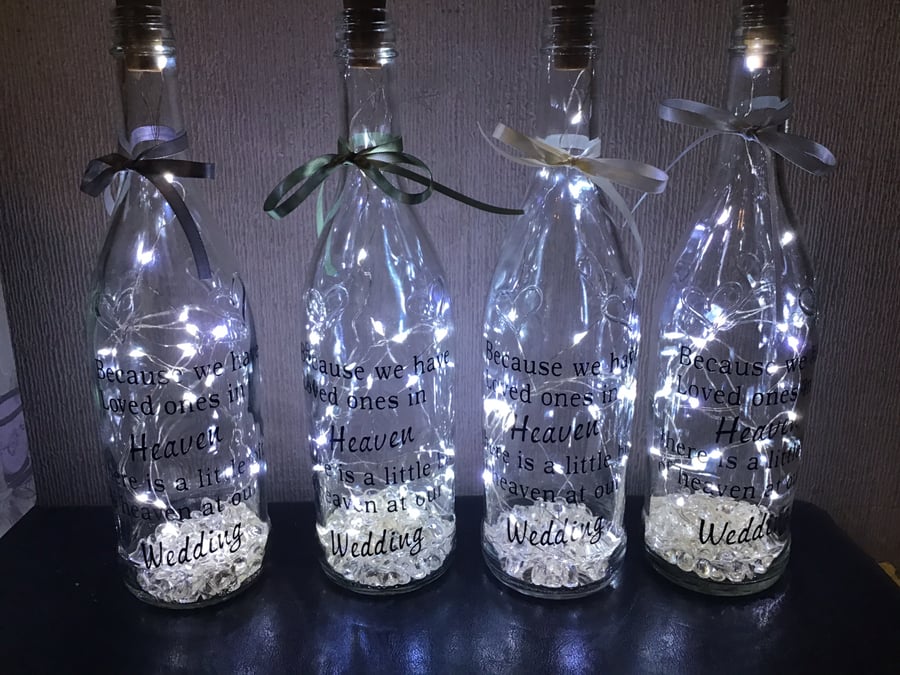 Wedding Loving memory light bottle . Because someone we love is in heaven….