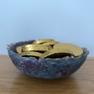 Paper mache bonbon dish. Small recycled paper bowl 