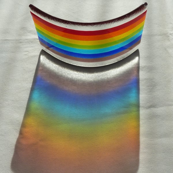 Rainbow glass curve, 9cmx18cm