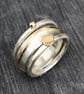 Gold Wave Stack Ring, silver stack ring, silver and gold stack ring, wave ring,  - Image 5