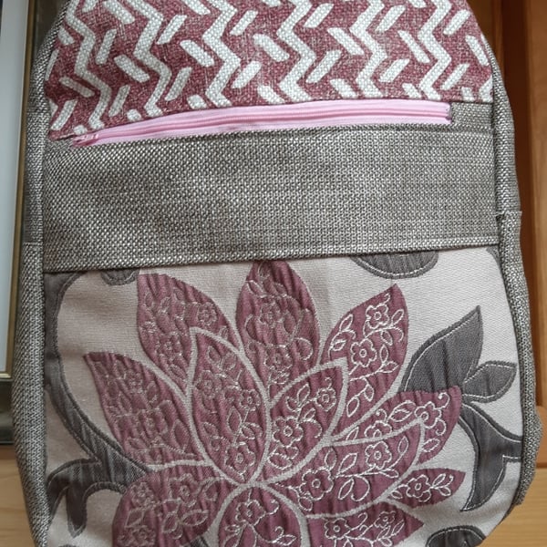 Fawn and pink backpack