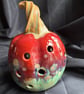 Rosy Green Autumn Pumpkin Luminary - Image 1