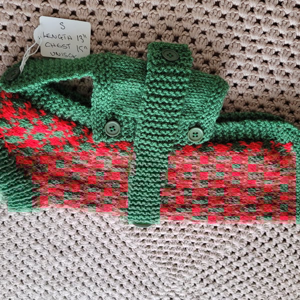 Hand knitted dog coat 