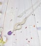 Wire Woven Purple Amethyst and Silver filled Pendant on a Silver Plated Chain - Image 6