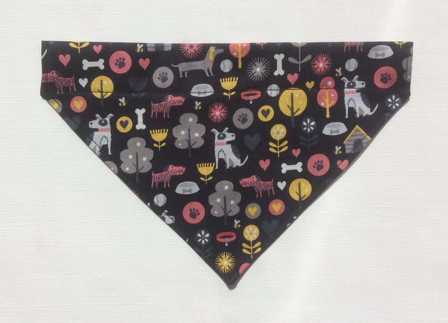 Over  the collar small dog bandana, dog fabric