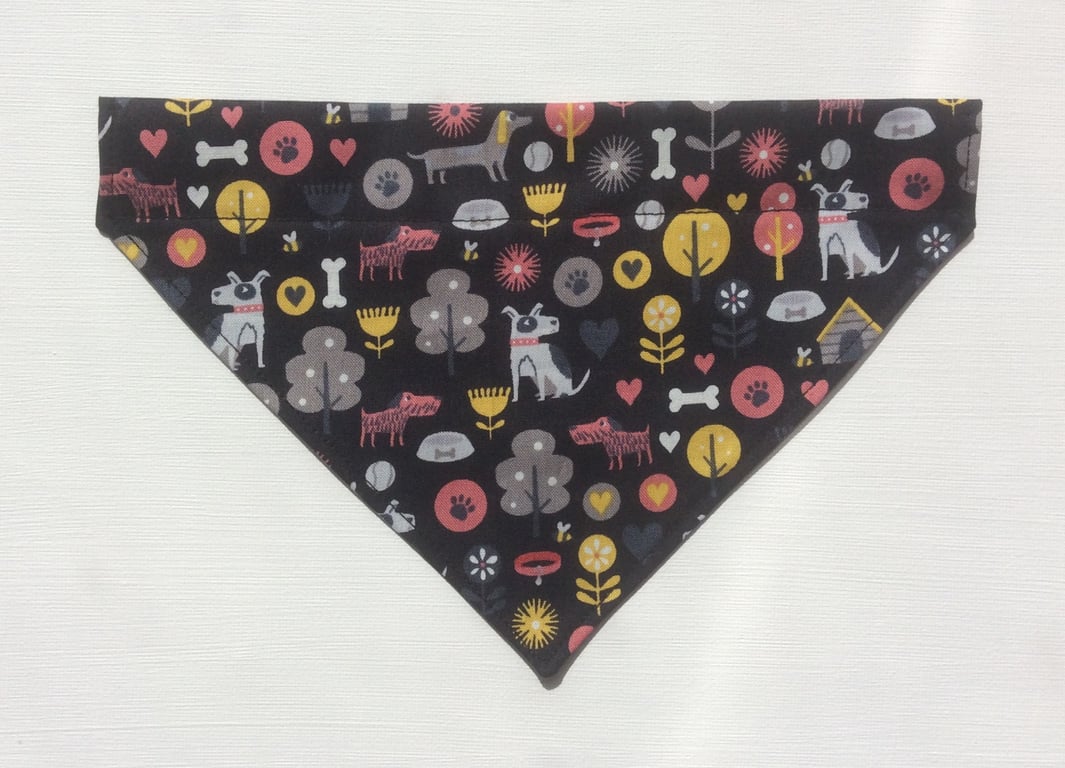 Over  the collar small dog bandana, dog fabric