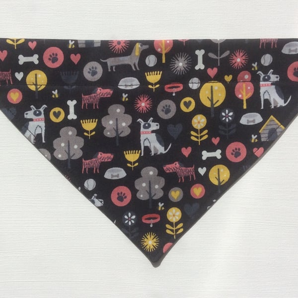 Over  the collar small dog bandana, dog fabric