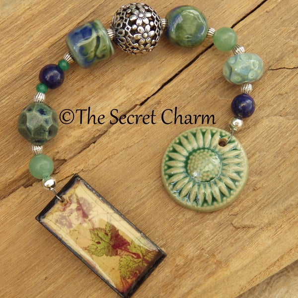 Elen Of The Ways Prayer Beads, Lapis Lazuli & Emerald Meditation Beads