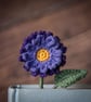 Purple Aster Crochet Bookmark - Midnight Purple - Image 1