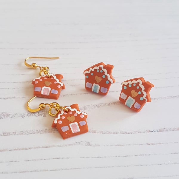 Gingerbread house Modern earrings