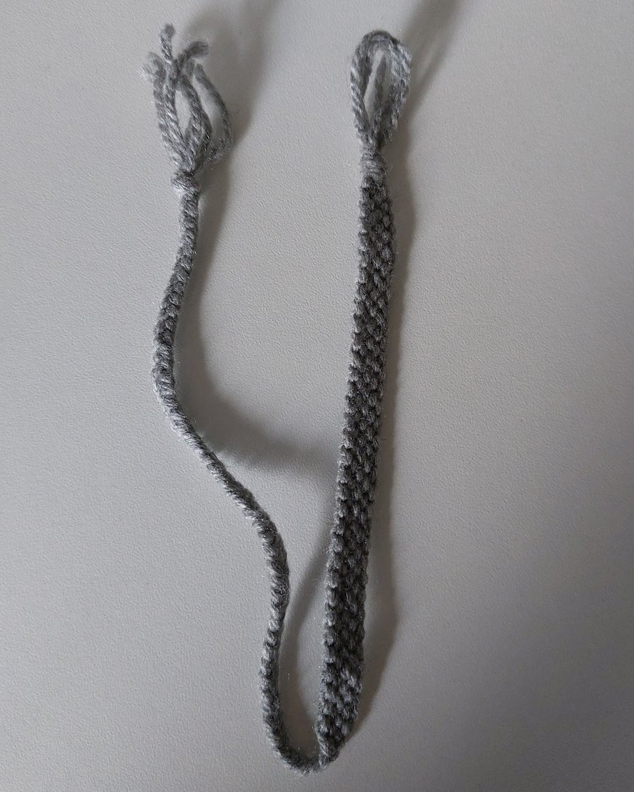 Handmade grey chevron friendship bracelet – adjustable acrylic yarn bracelet