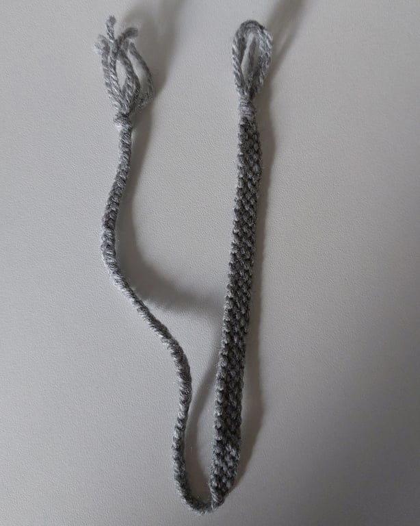 Handmade grey chevron friendship bracelet – adjustable acrylic yarn bracelet