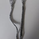 Handmade grey chevron friendship bracelet – adjustable acrylic yarn bracelet