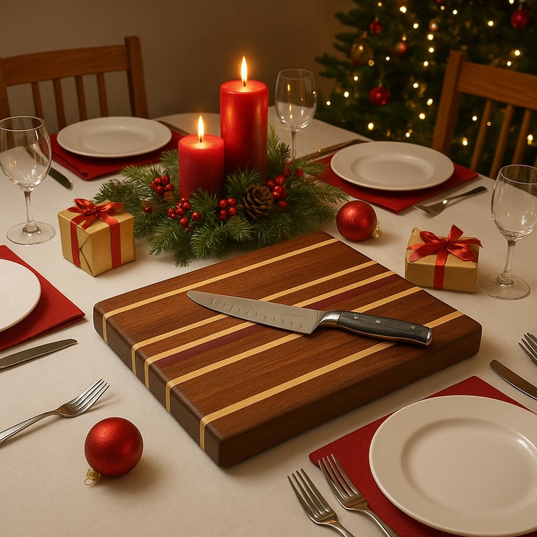 Chopping - Cutting Board (Maple, Sapele) Hardwood, free Board Balm - 38x28x4cm