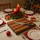 Chopping - Cutting Board (Maple, Sapele) Hardwood, free Board Balm - 38x28x4cm