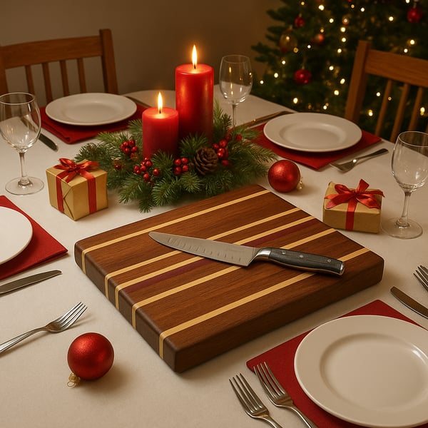 Chopping - Cutting Board (Maple, Sapele) Hardwood, free Board Balm - 38x28x4cm