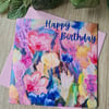 Abstract floral art birthday card