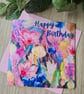 Abstract floral art birthday card