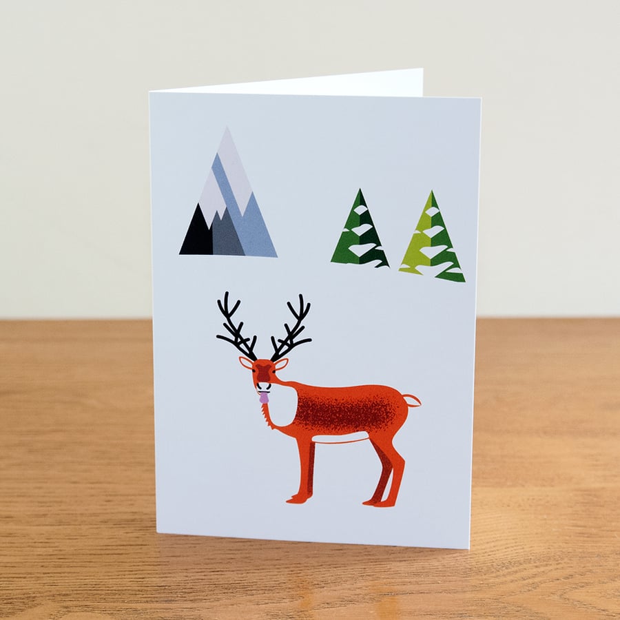 Barnal Sno (Pine Needle Snow) greetings card - "Reindeer" design