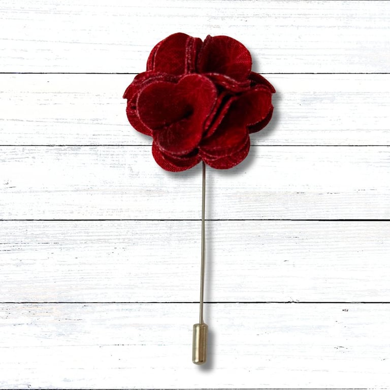 Flower Lapel Pin, Red Flower, Red Boutonniere, Buttonhole, Christmas gift