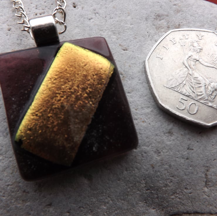 Necklace Fused Glass Flash! Folksy