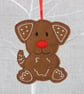 Gingerbread dog decoration, hanging decoration, felt. - Image 2