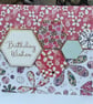 Pretty floral and hexagon birthday wishes card