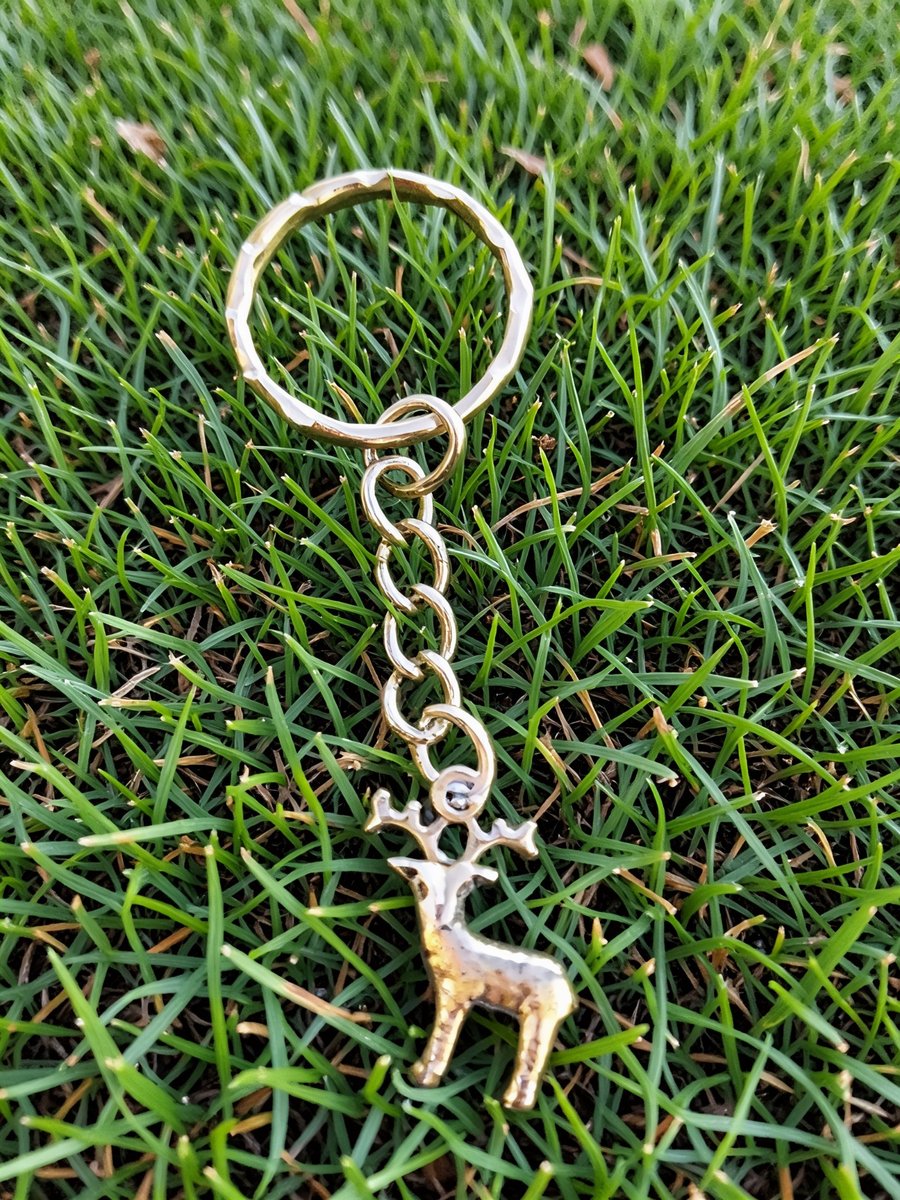 Stag Deer Keyring Silver Plated Charm 